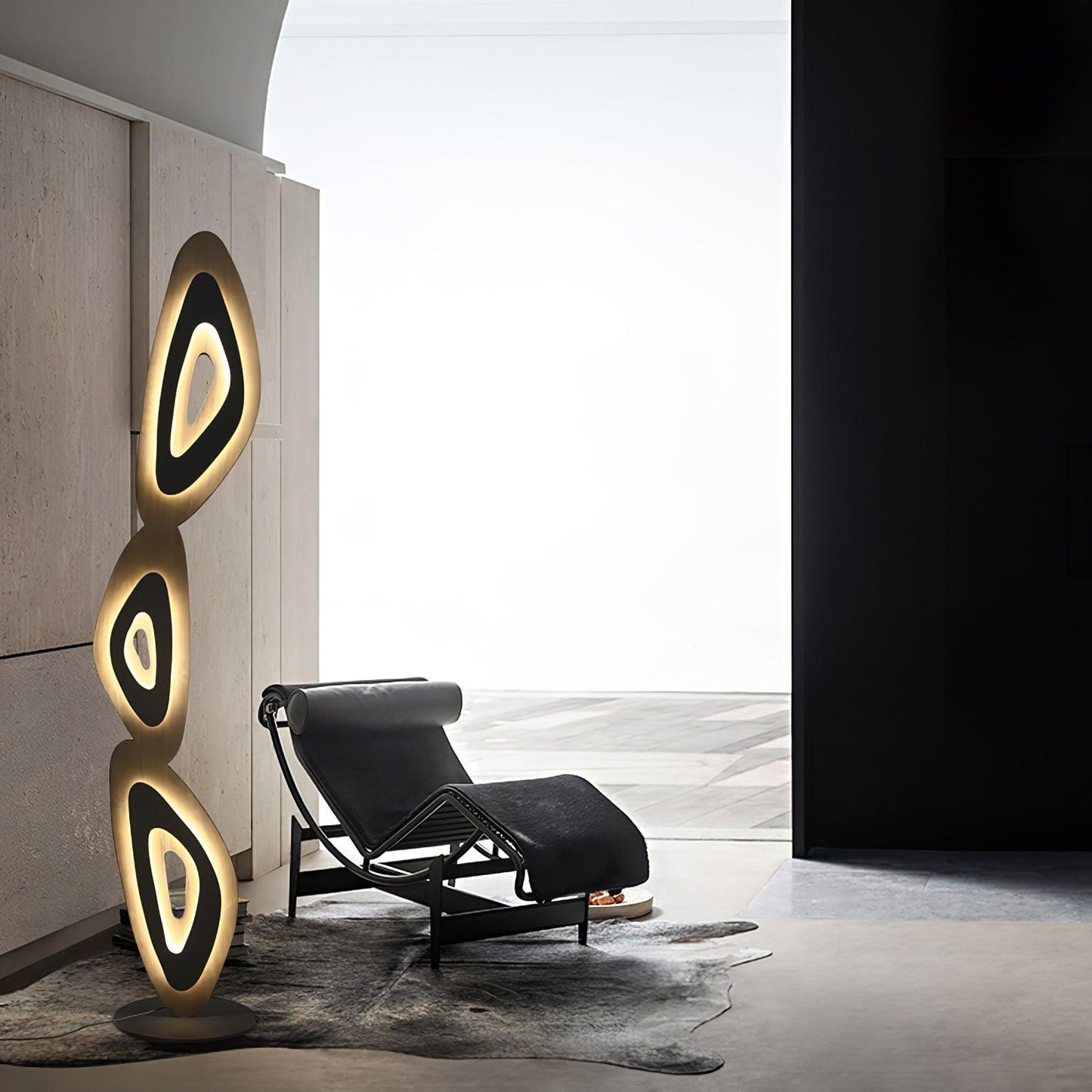 Nevis Floor Lamp - Modern LED Design with Black Shade