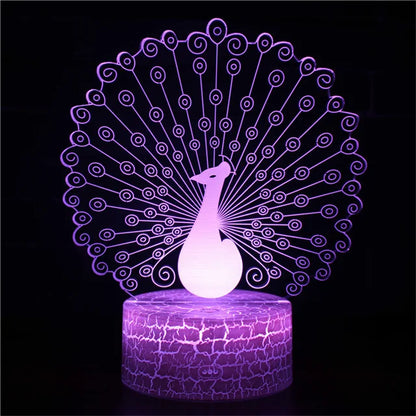 MagicColor - Peacock Dream Night Light LED 3D Lamp