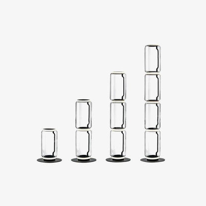 Bamboo Glass Floor Lamp with Integrated LED Light, Stylish Design