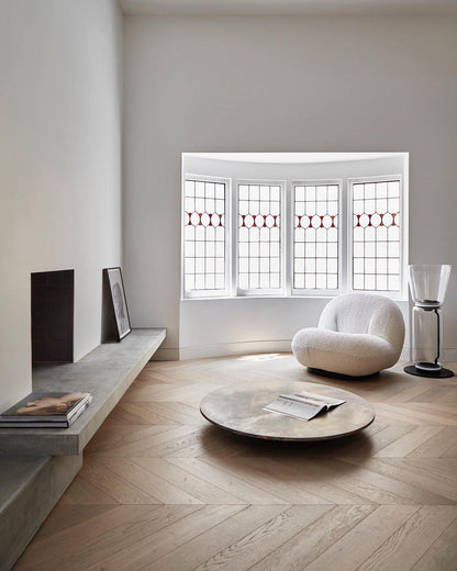 Bamboo Glass Floor Lamp with Integrated LED Light, Stylish Design