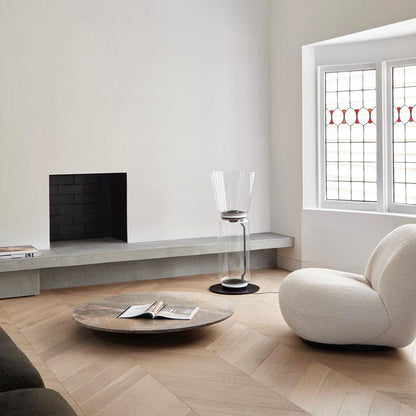 Bamboo Glass Floor Lamp with Integrated LED Light, Stylish Design