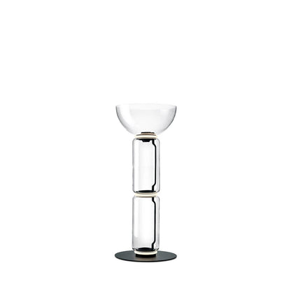 Bamboo Glass Floor Lamp with Integrated LED Light, Stylish Design