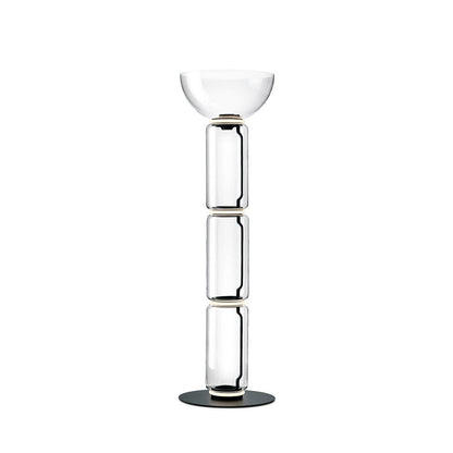 Bamboo Glass Floor Lamp with Integrated LED Light, Stylish Design