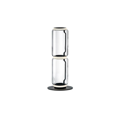 Bamboo Glass Floor Lamp with Integrated LED Light, Stylish Design