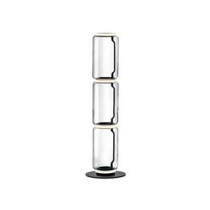Bamboo Glass Floor Lamp with Integrated LED Light, Stylish Design