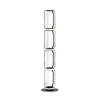Bamboo Glass Floor Lamp with Integrated LED Light, Stylish Design