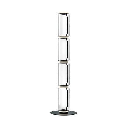 Bamboo Glass Floor Lamp with Integrated LED Light, Stylish Design
