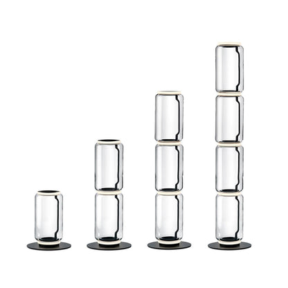 Bamboo Glass Floor Lamp with Integrated LED Light, Stylish Design