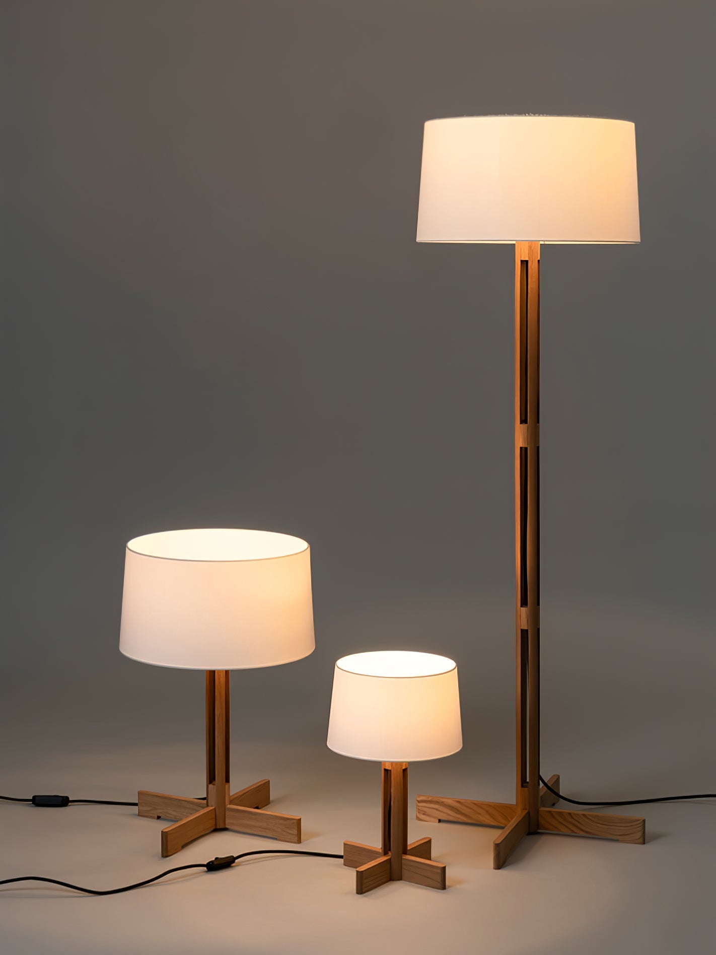 Nordic Frame Floor Lamp - LED Wooden Design for Indoors