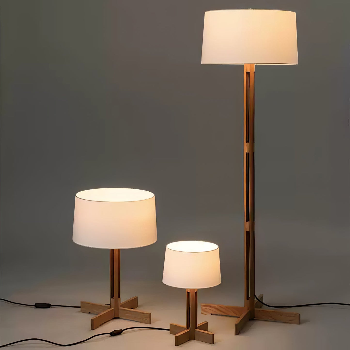 Nordic Frame Floor Lamp - LED Wooden Design for Indoors