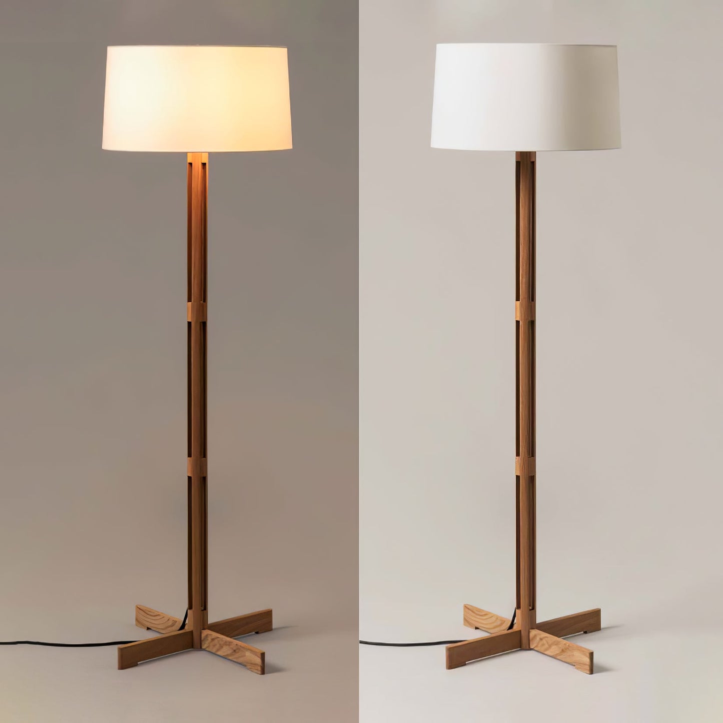 Nordic Frame Floor Lamp - LED Wooden Design for Indoors