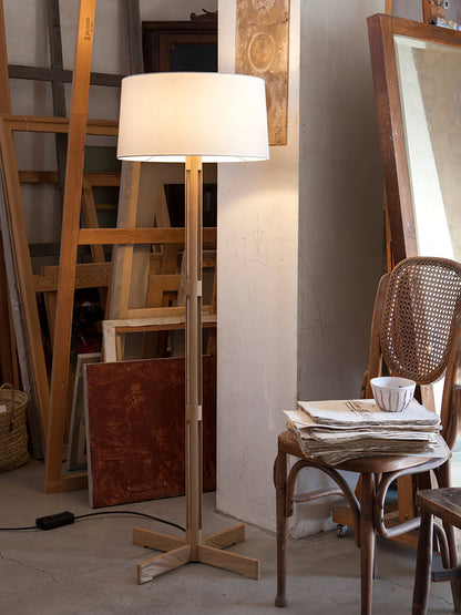 Nordic Frame Floor Lamp - LED Wooden Design for Indoors