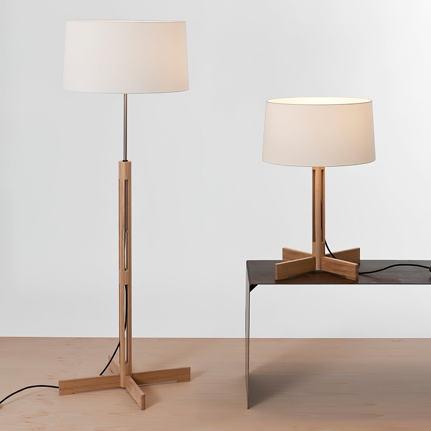 Nordic Frame Floor Lamp - LED Wooden Design for Indoors