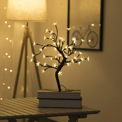 48 LED Cherry Blossom Tree Light USB Decoration Table Lamp