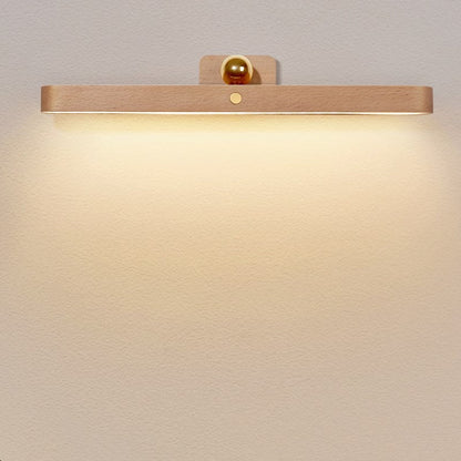 Modern Simplicity Wooden Long Bar Touch LED Mirror Light USB Wall Lamp
