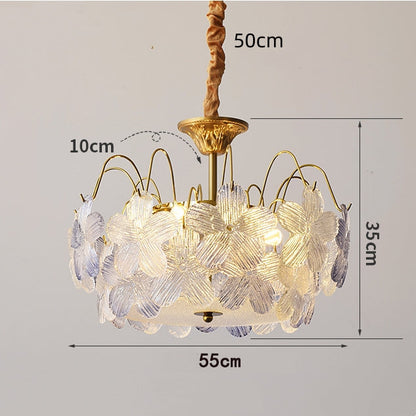Vintage Flower Shape Stained Glass Chandelier Living Room