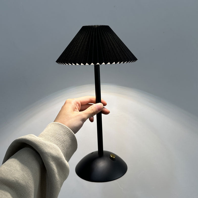 Contemporary Scandinavian Rechargeable Cone LED Table Lamp for Bedroom