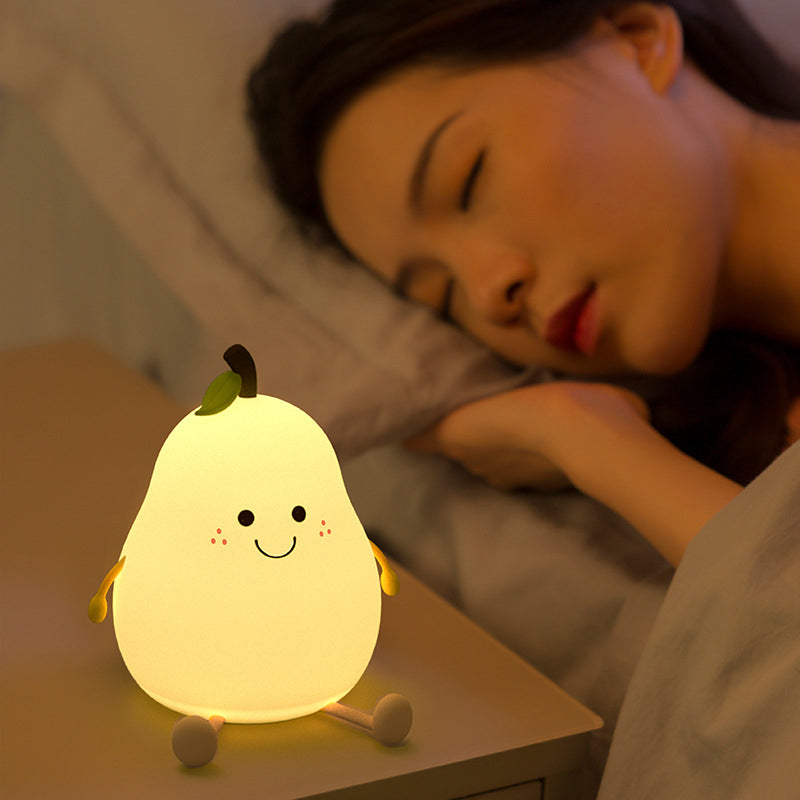 Kreatives Obst Pear Silicone LED Night Light USB Table Lamp