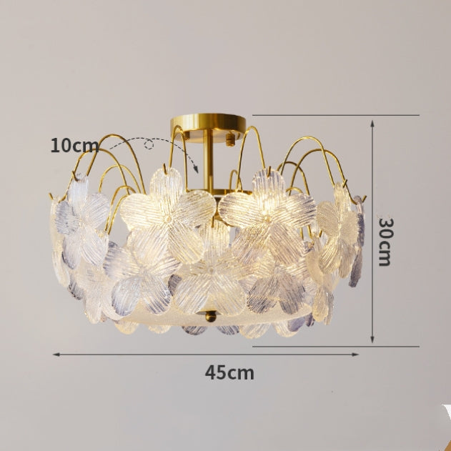 Vintage Flower Shape Stained Glass Chandelier Living Room