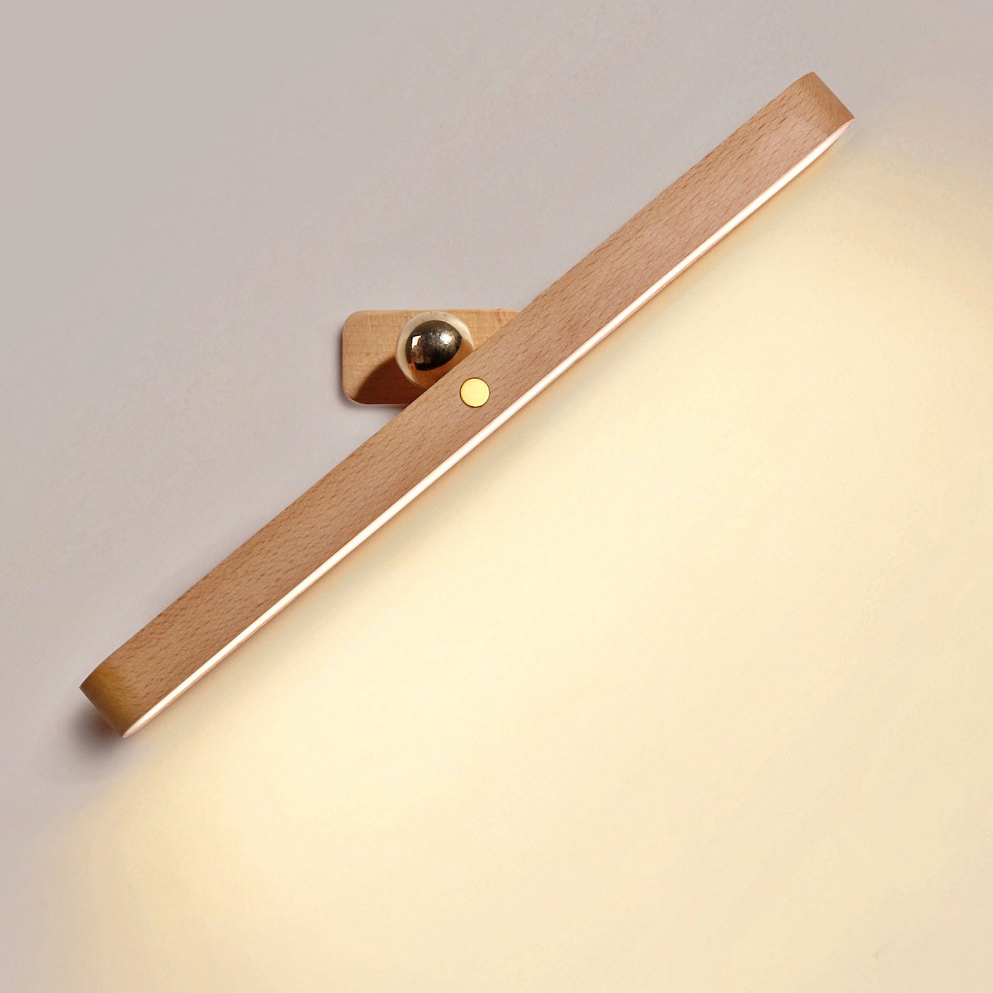 Modern Simplicity Wooden Long Bar Touch LED Mirror Light USB Wall Lamp