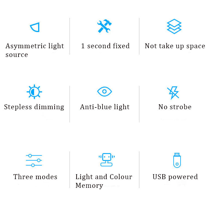 Computer Laptop Monitor Anti-Blue Light E-Reading LED USB Lamp
