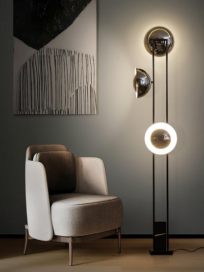 O3 Floor Lamp Modern Black LED Three-Light Indoor Lighting