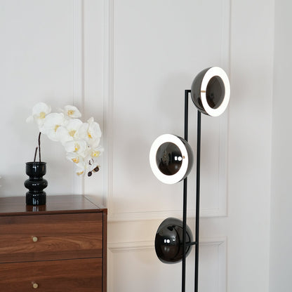O3 Floor Lamp Modern Black LED Three-Light Indoor Lighting