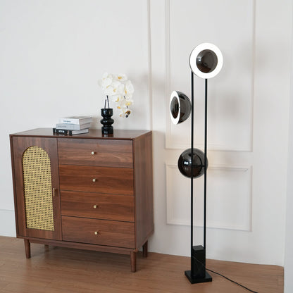 O3 Floor Lamp Modern Black LED Three-Light Indoor Lighting