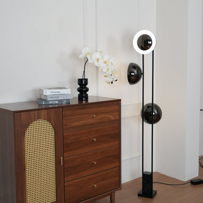 O3 Floor Lamp Modern Black LED Three-Light Indoor Lighting