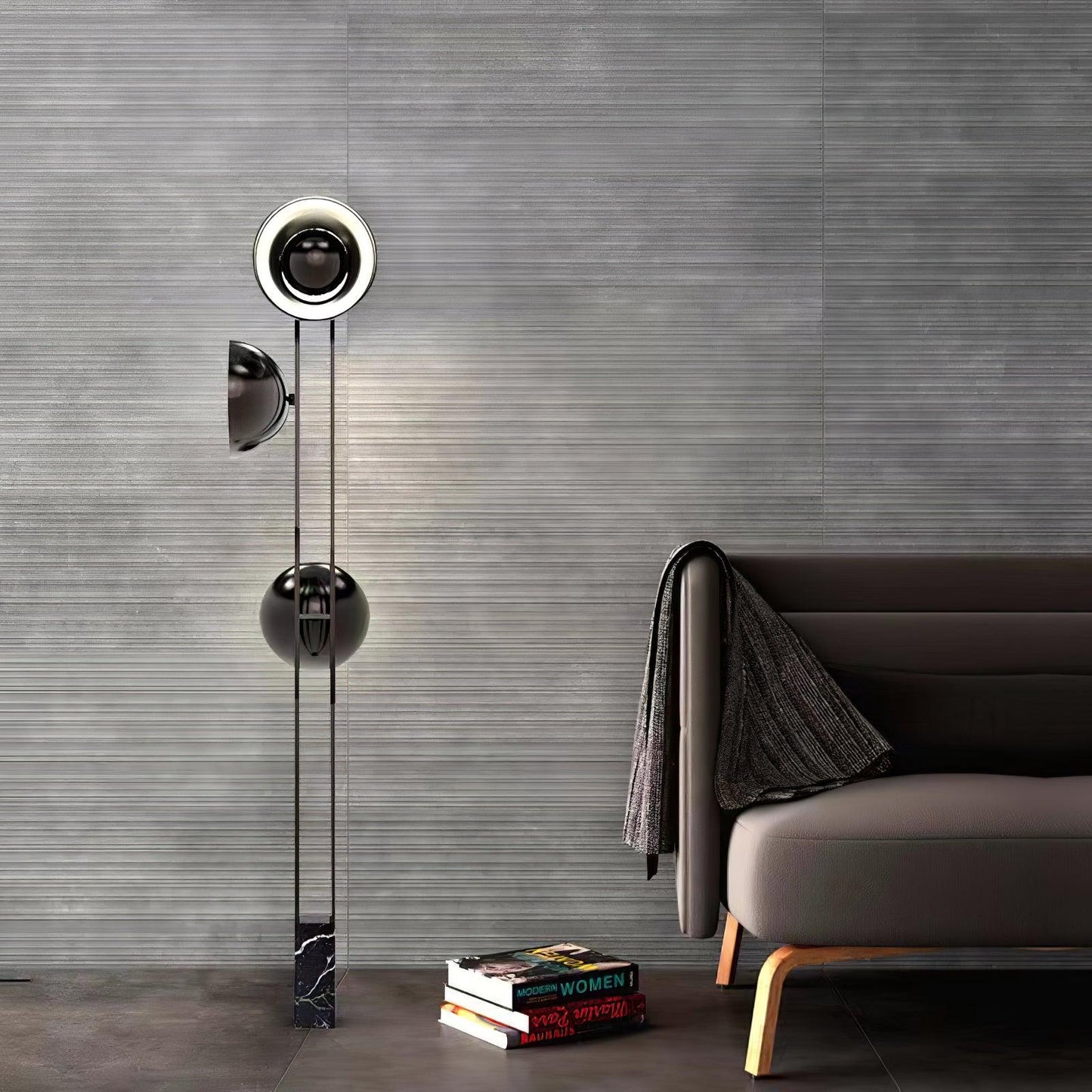 O3 Floor Lamp Modern Black LED Three-Light Indoor Lighting