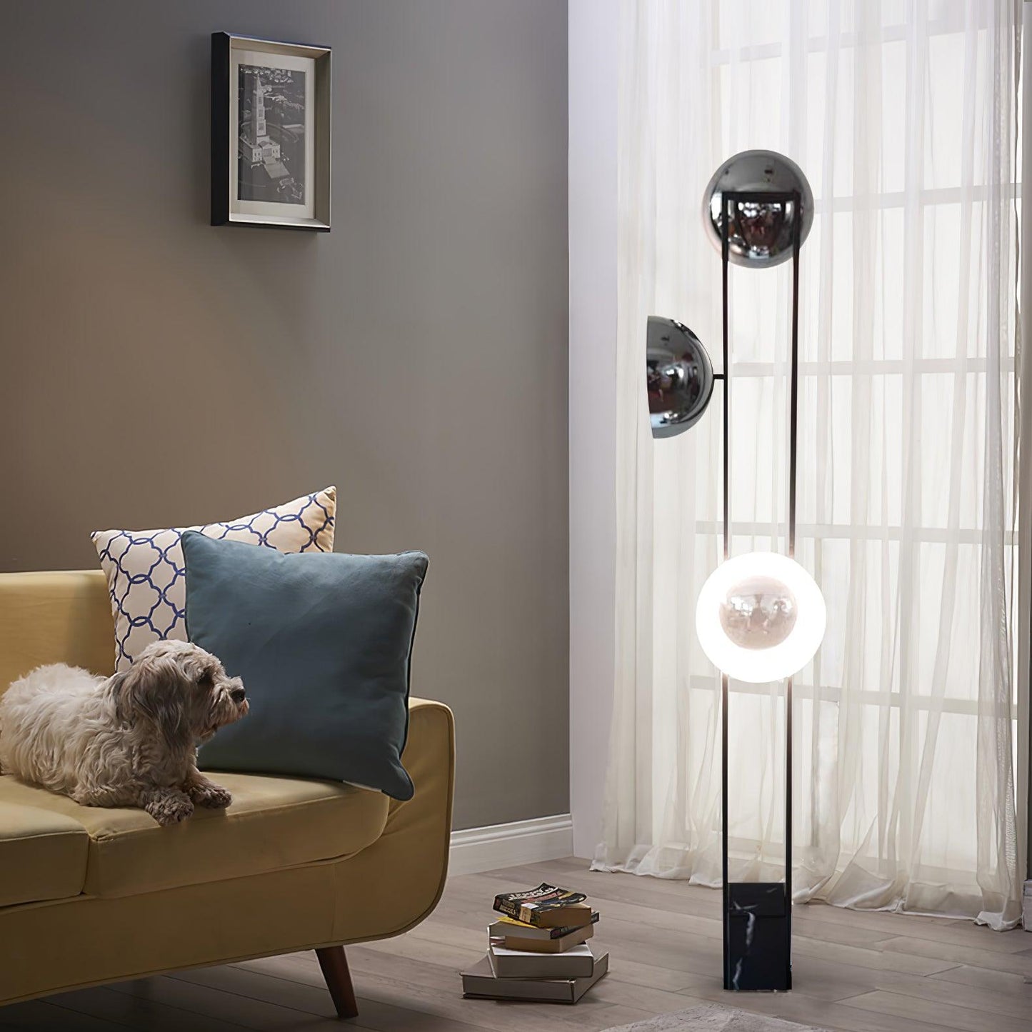 O3 Floor Lamp Modern Black LED Three-Light Indoor Lighting