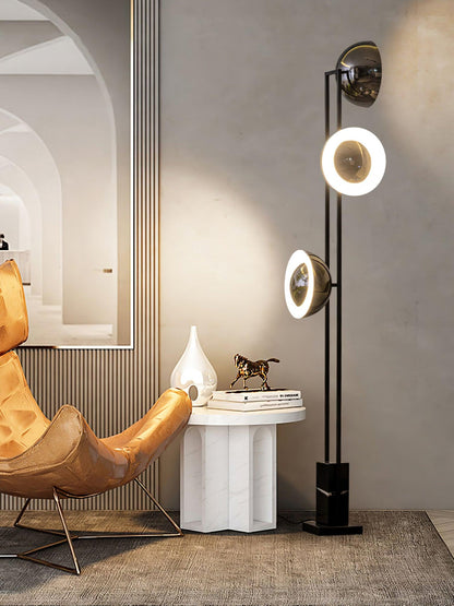 O3 Floor Lamp Modern Black LED Three-Light Indoor Lighting