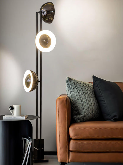 O3 Floor Lamp Modern Black LED Three-Light Indoor Lighting
