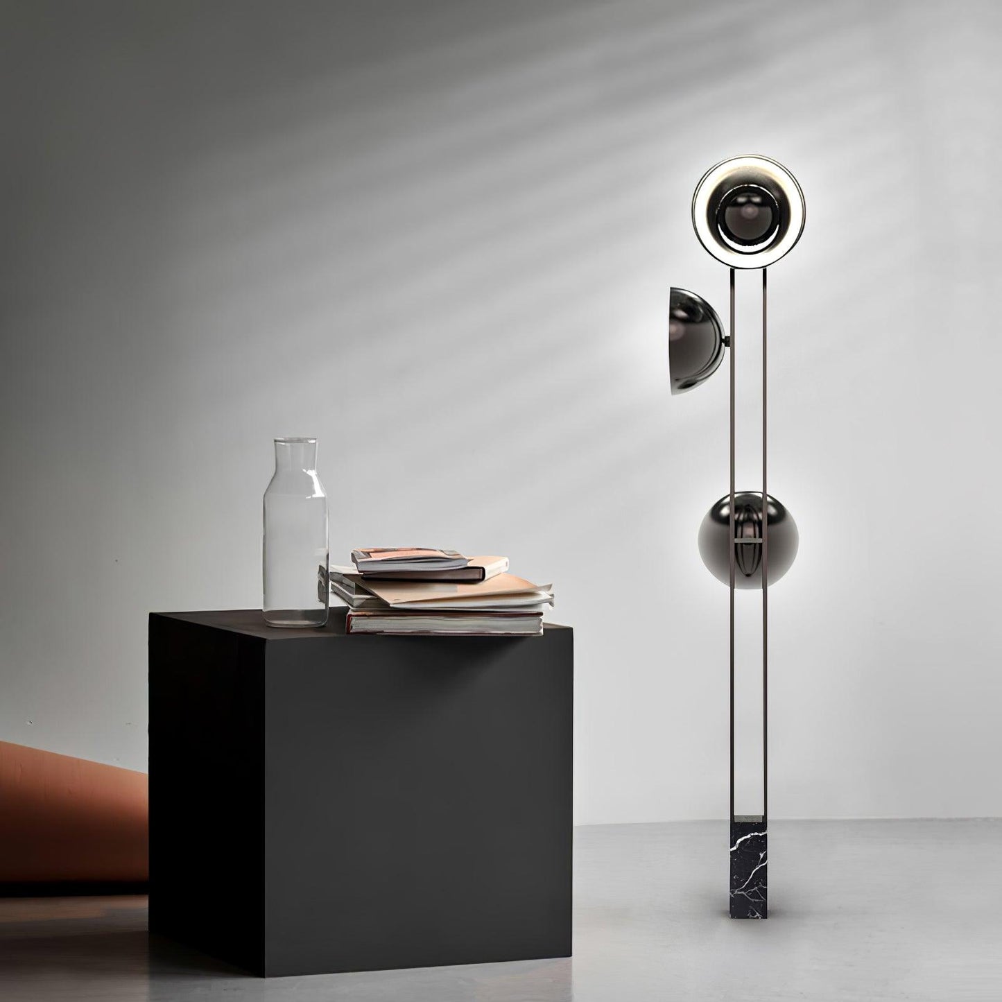 O3 Floor Lamp Modern Black LED Three-Light Indoor Lighting