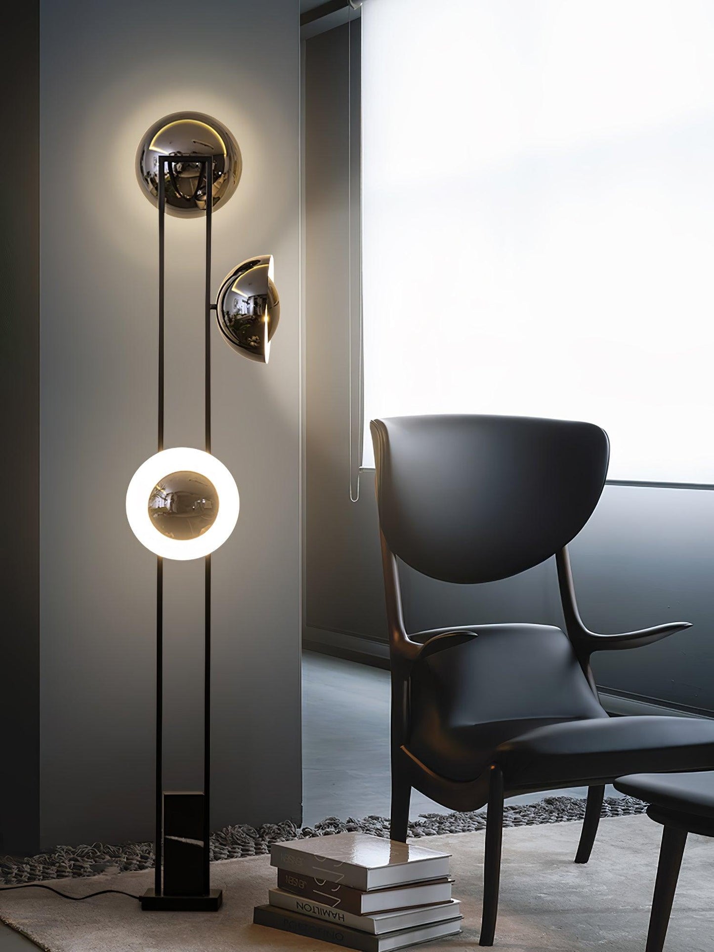 O3 Floor Lamp Modern Black LED Three-Light Indoor Lighting
