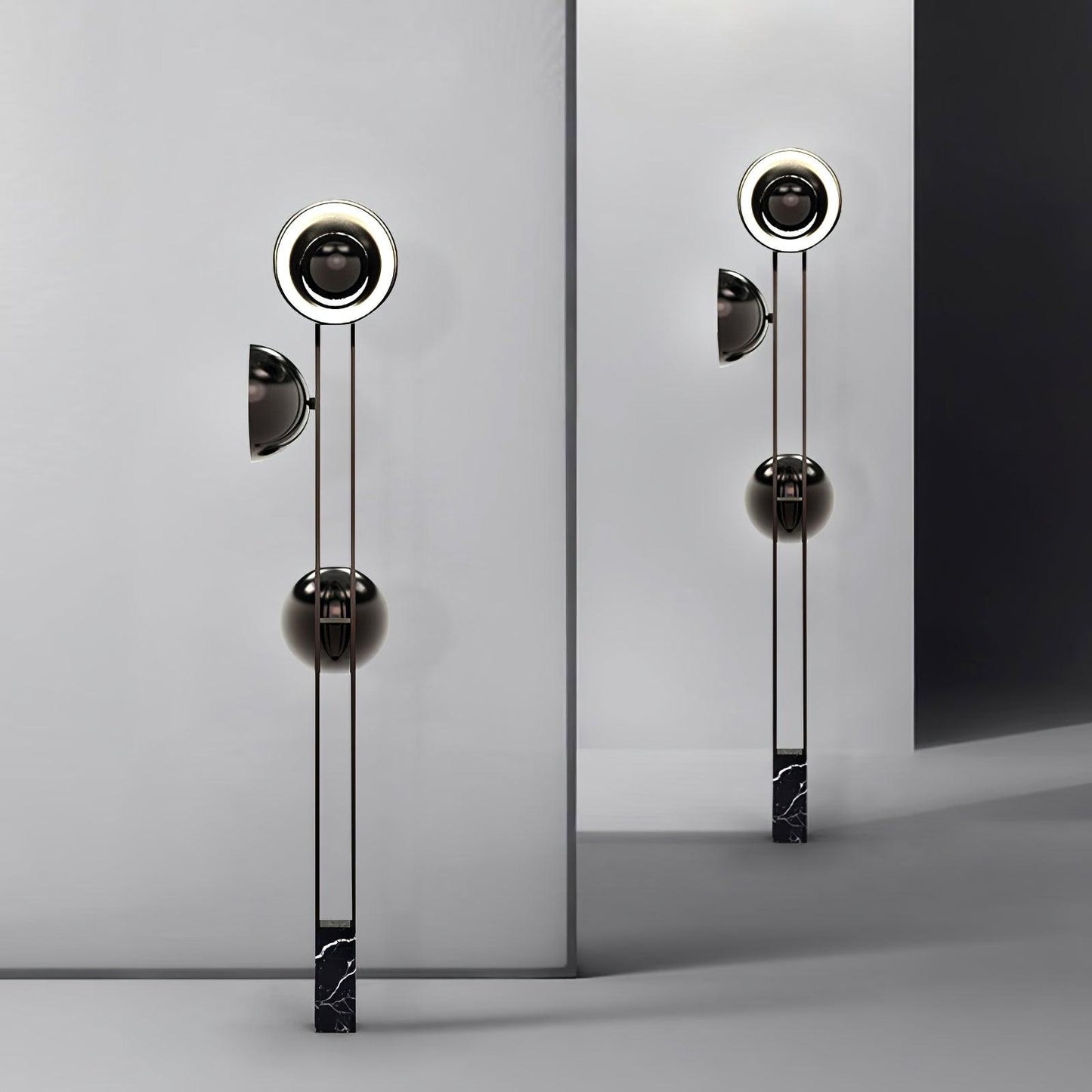 O3 Floor Lamp Modern Black LED Three-Light Indoor Lighting