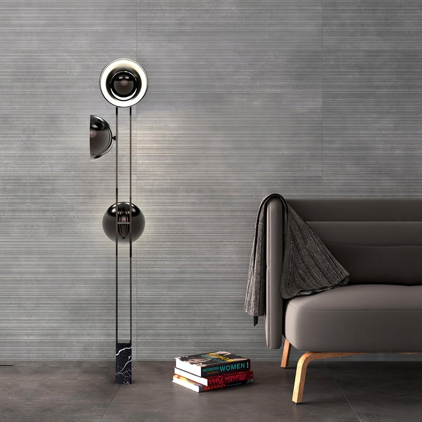O3 Floor Lamp Modern Black LED Three-Light Indoor Lighting