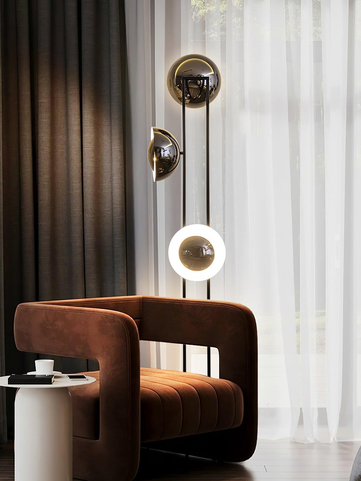 O3 Floor Lamp Modern Black LED Three-Light Indoor Lighting