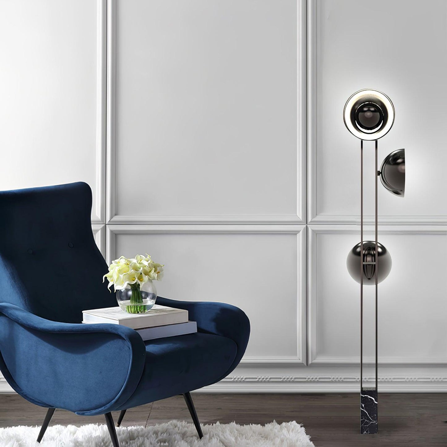 O3 Floor Lamp Modern Black LED Three-Light Indoor Lighting