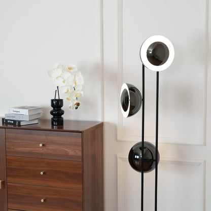 O3 Floor Lamp Modern Black LED Three-Light Indoor Lighting