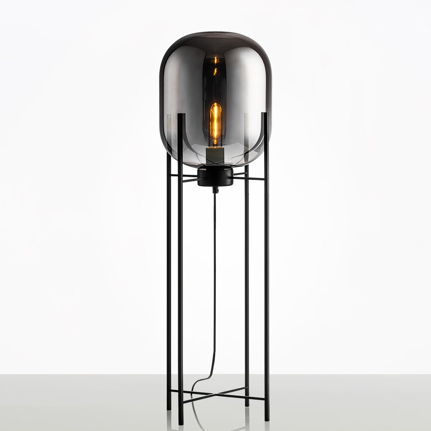 Oda Floor Lamp with Hand Blown Glass, LED, Indoor Use