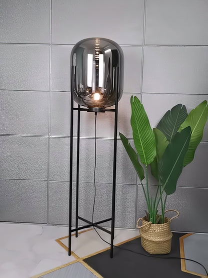 Oda Floor Lamp with Hand Blown Glass, LED, Indoor Use