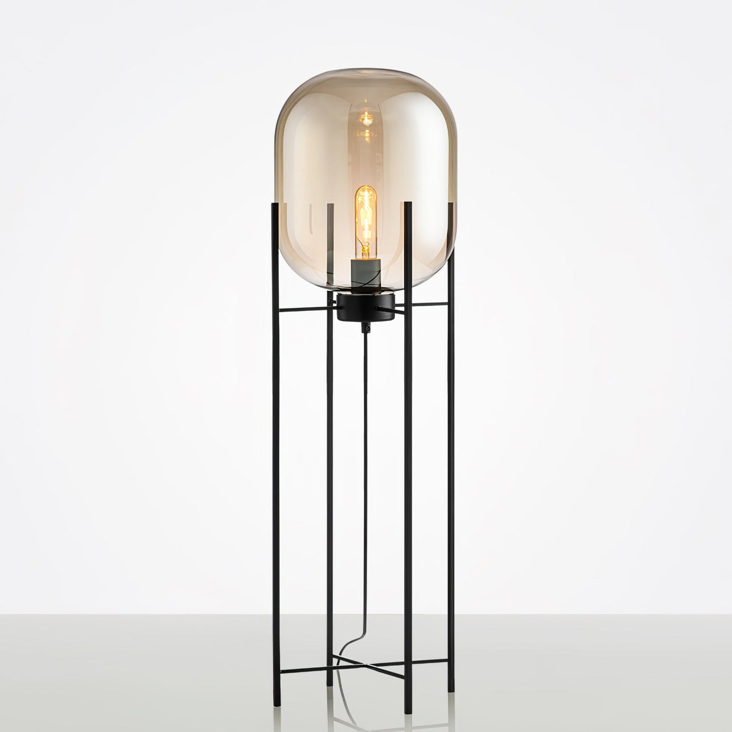 Oda Floor Lamp with Hand Blown Glass, LED, Indoor Use