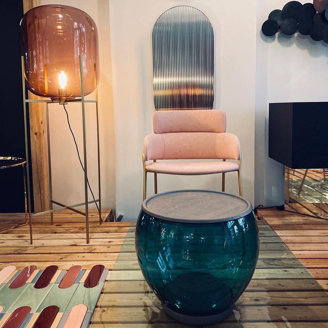Oda Floor Lamp with Hand Blown Glass, LED, Indoor Use