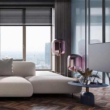 Oda Floor Lamp with Hand Blown Glass, LED, Indoor Use