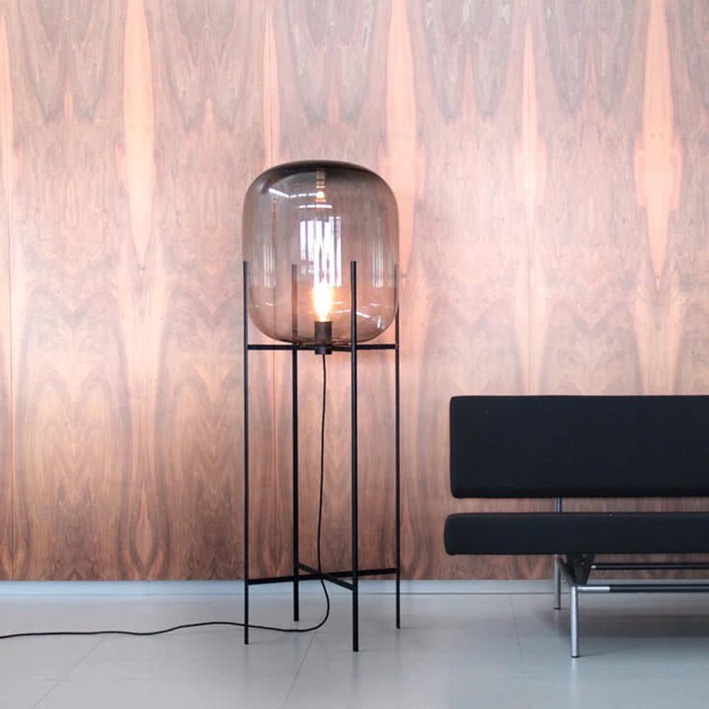 Oda Floor Lamp with Hand Blown Glass, LED, Indoor Use