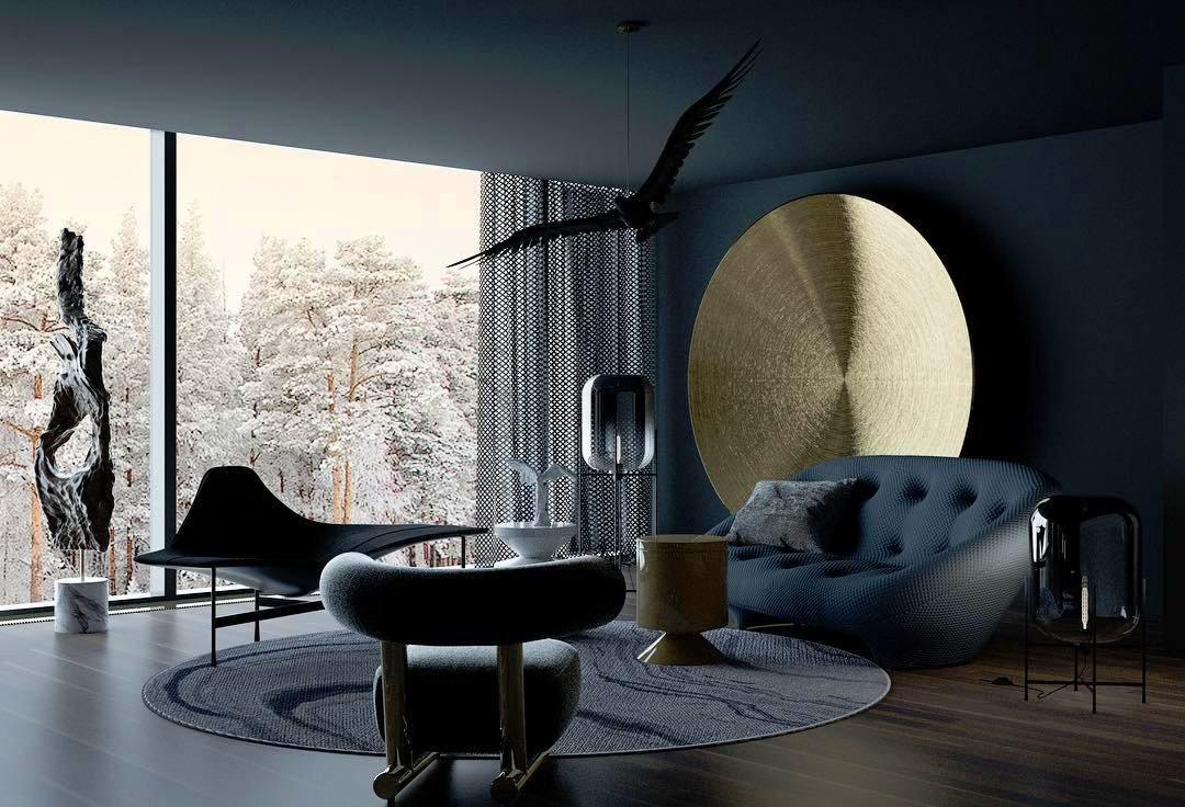 Oda Floor Lamp with Hand Blown Glass, LED, Indoor Use