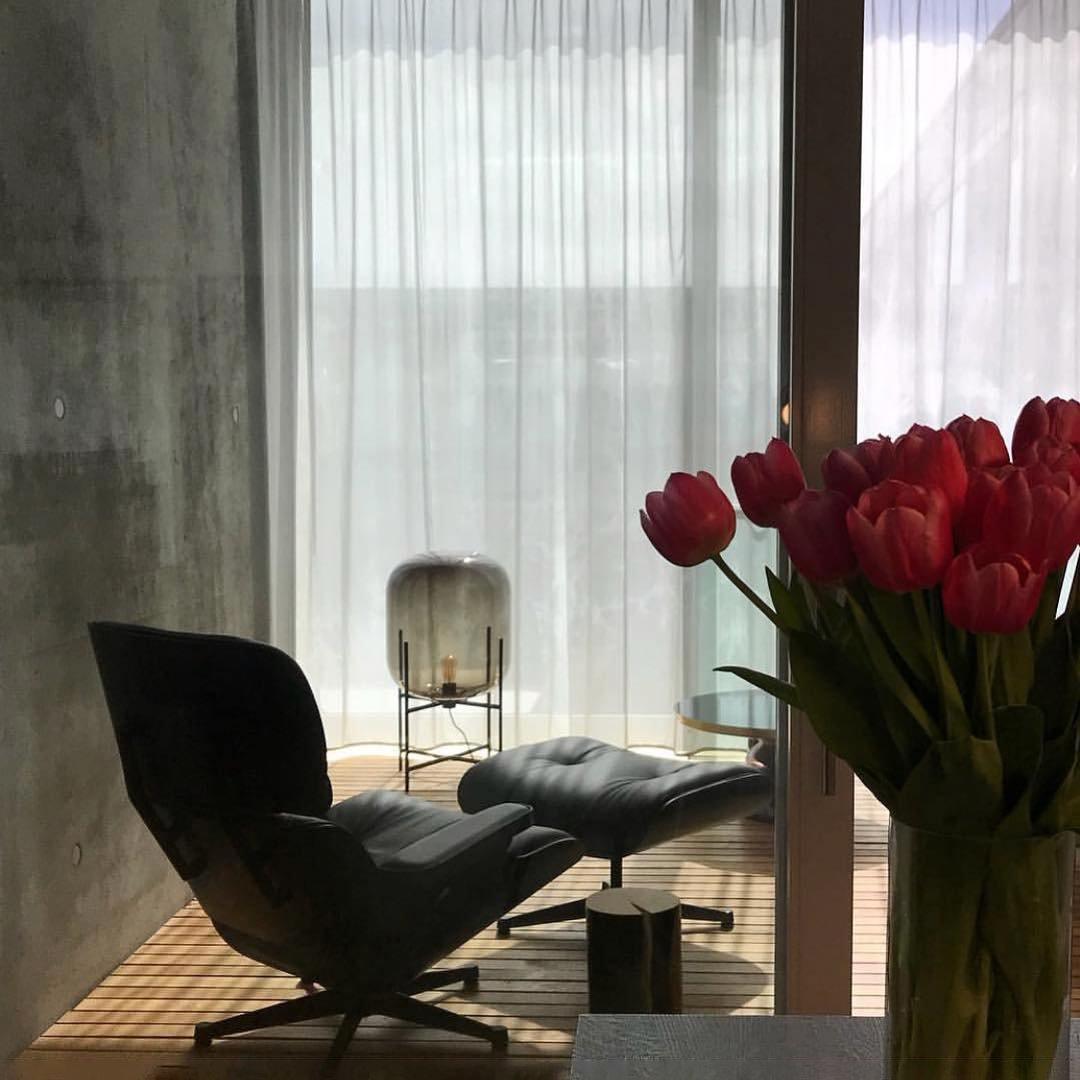 Oda Floor Lamp with Hand Blown Glass, LED, Indoor Use