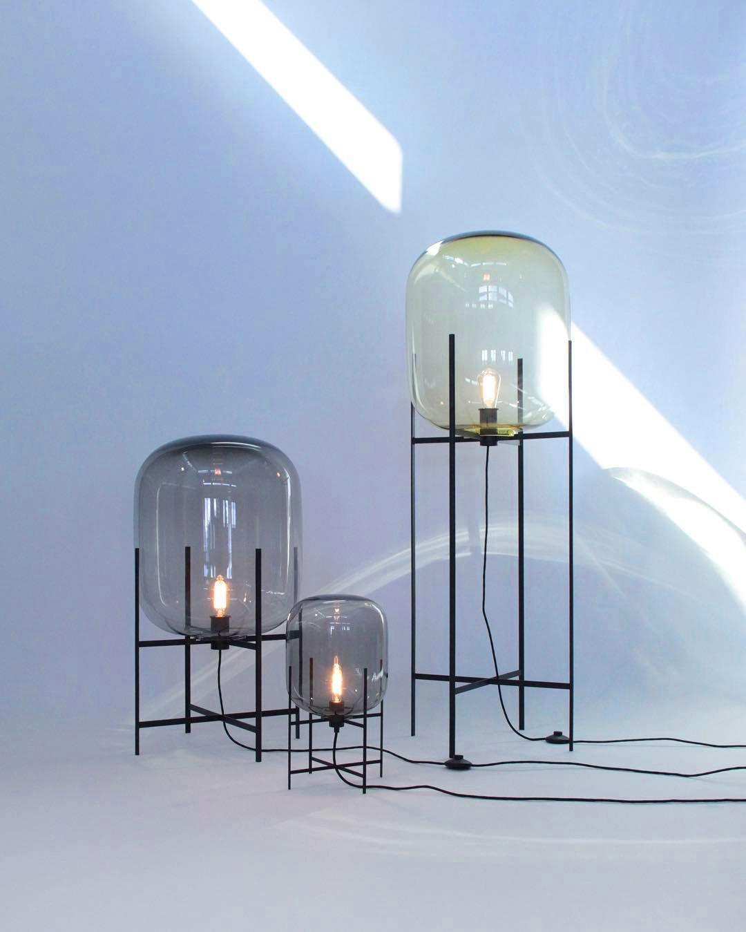 Oda Floor Lamp with Hand Blown Glass, LED, Indoor Use