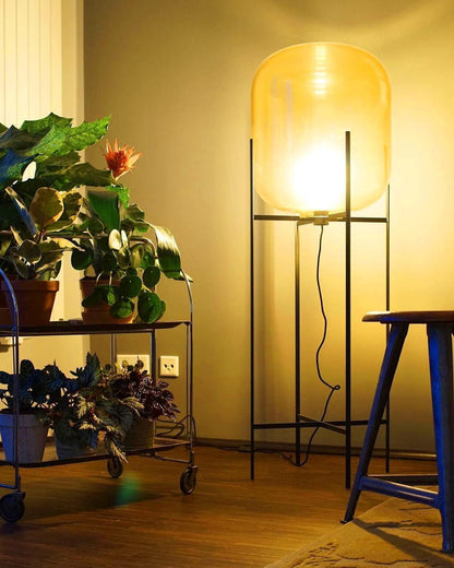Oda Floor Lamp with Hand Blown Glass, LED, Indoor Use